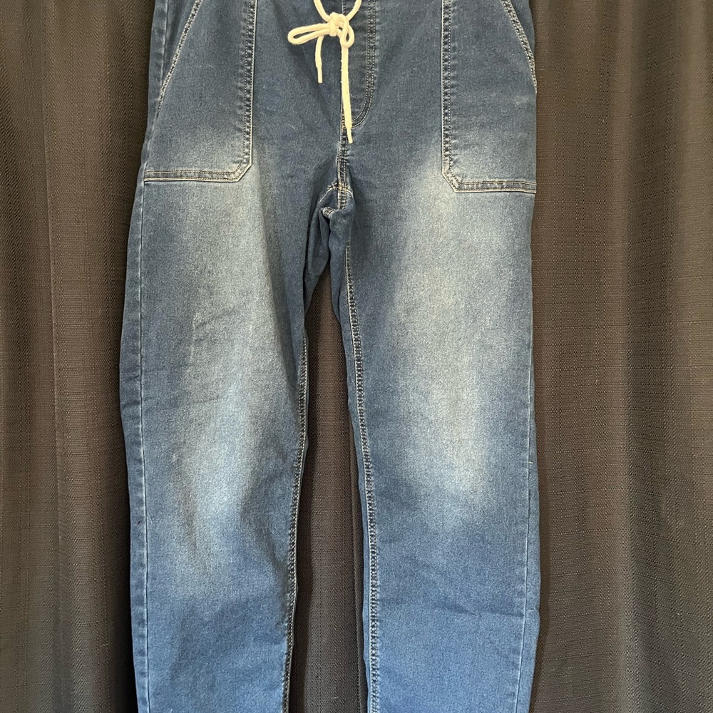 Men's Blue Jeans with Drawstring